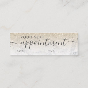 Carte De Visite Mini parties scintillant d'or clair moderne rendez-vous