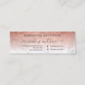 Carte De Visite Mini parties scintillant d'or rose moderne rendez-vous  (Dos)