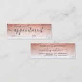 Carte De Visite Mini parties scintillant d'or rose moderne rendez-vous  (Devant / Derrière)