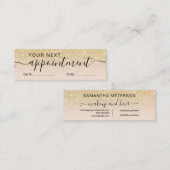 Carte De Visite Mini parties scintillant dorée chic moderne rendez-vous (Devant / Derrière)