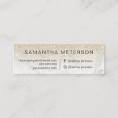 Carte De Visite Mini parties scintillant dorée claire moderne cheveux e (Dos)