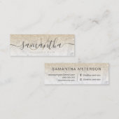 Carte De Visite Mini parties scintillant dorée claire moderne cheveux e (Devant / Derrière)