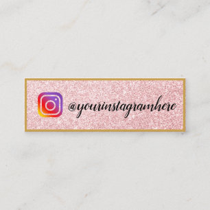 Carte De Visite Mini Parties scintillant rose Or Black Médias sociaux