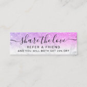 Carte De Visite Mini Parties scintillant rose violet ombre marbre chic  (Devant)