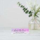 Carte De Visite Mini Parties scintillant rose violet ombre marbre chic  (Debout devant)