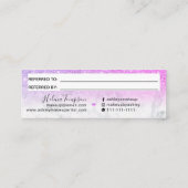 Carte De Visite Mini Parties scintillant rose violet ombre marbre chic  (Dos)
