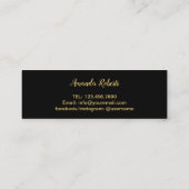 Carte De Visite Mini Parties scintillantes noires modernes de (Dos)