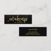 Carte De Visite Mini Parties scintillantes noires modernes de (Devant / Derrière)