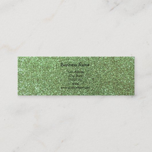 Carte De Visite Mini Parties scintillantes vert clair (Devant)