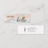 Carte De Visite Mini Pastel moderne Gradient Hello Minimal Calligraphie (Devant / Derrière)