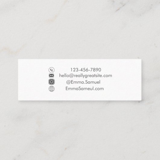 Carte De Visite Mini Pastel moderne Gradient Hello Minimal Calligraphie (Dos)