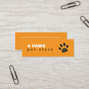 Carte De Visite Mini Patte de chien - Magasin d'animaux moderne couleur