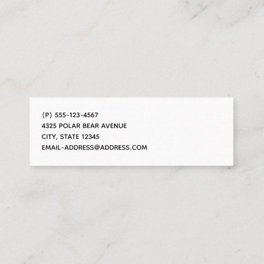 Carte De Visite Mini Patterns de Cute Christma (Dos)