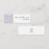 Carte De Visite Mini Patters de Whimsical Flamingo et Pineapple (Devant / Derrière)