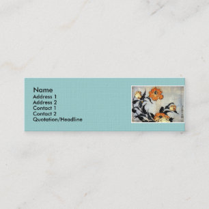 Carte De Visite Mini Pavots de Katsushika Hokusai