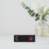 Carte De Visite Mini PAW COLORÉ, noir (Debout devant)