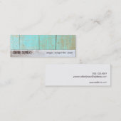Carte De Visite Mini Pays Nature Patiné Rustique Turquoise Bois (Devant / Derrière)