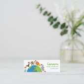 Carte De Visite Mini Peace And Love Cute Cartoon Animaux du monde (Debout devant)