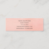 Carte De Visite Mini Peach Botanique Aquarelle Rose Florale (Dos)