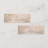Carte De Visite Mini Peach Gold Monogramme Élégant Wedding planner Flor (Devant / Derrière)