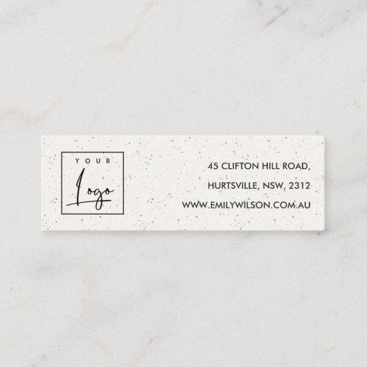 CARTE DE VISITE MINI PEACH ROSE BLANC CÉRAMIQUE STUD EARRY AFFICHER LOG (Dos)