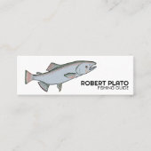 Carte De Visite Mini Pêche de poisson saumon Minimaliste Unique Nature (Devant)