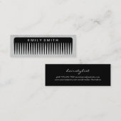 Carte De Visite Mini Peigne de prise des yeux Cuir blanc (Devant / Derrière)