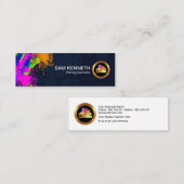 Carte De Visite Mini Peignez la peinture grunge bleue d'épluchage (Devant / Derrière)