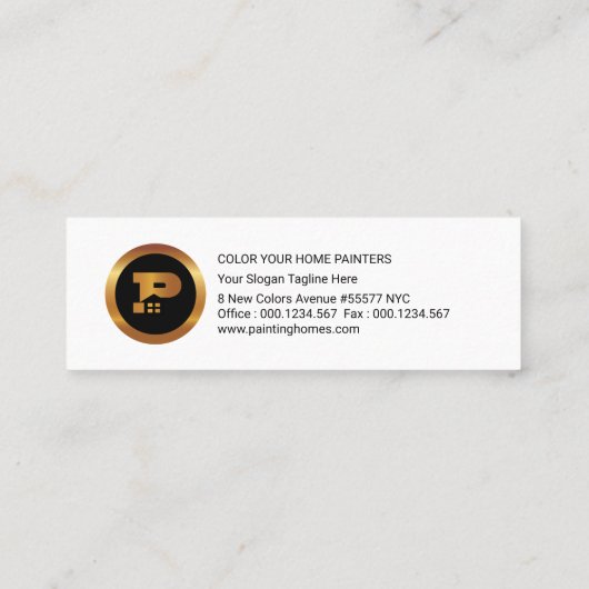Carte De Visite Mini Peignez l'entrepreneur de peinture de mur (Dos)