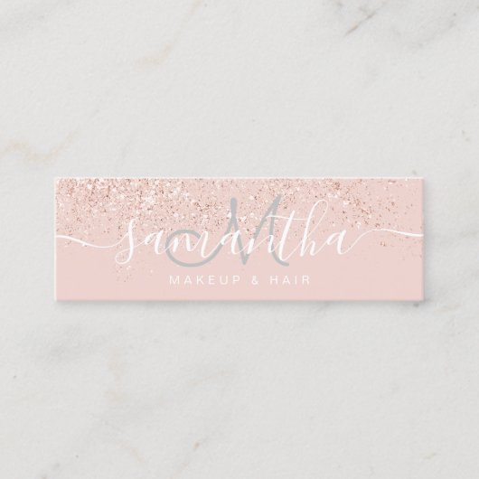 Carte De Visite Mini Peignoir rose or parties scintillant pastel rose p (Devant)