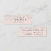 Carte De Visite Mini Peignoirs argentés parties scintillant rose pastel (Devant / Derrière)