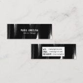 Carte De Visite Mini Peinture à pinceau noir blanc aquarelle (Devant / Derrière)