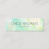 Carte De Visite Mini Peinture bleu doux vert Abstraite brosse Aquarelle (Devant)