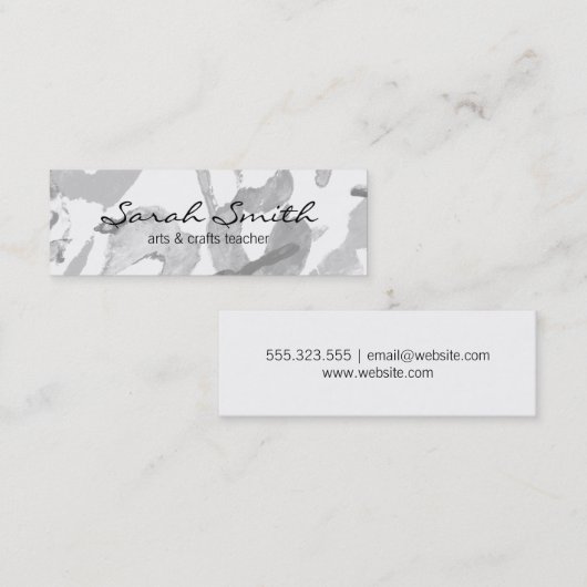 Carte De Visite Mini Peinture manuelle | Professeur d'art (Devant / Derrière)