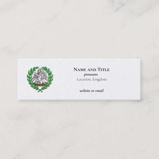 Carte De Visite Mini Pelican et Laurel Wreath (Devant)