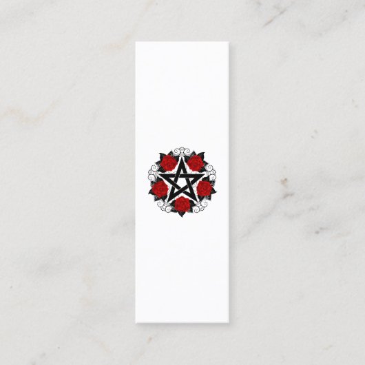 Carte De Visite Mini Pentagramme aux roses rouges (Devant)