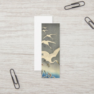 Carte De Visite Mini Perching Herons in Snow par Ohara Koson