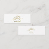 Carte De Visite Mini Perles d'or uniques Whimsical sur une chaîne (Devant / Derrière)