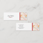 Carte De Visite Mini Persan Paisley, coeurs, points - rose bleu orange (Devant / Derrière)