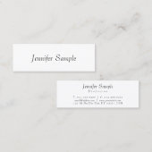 Carte De Visite Mini Personnalisé Moderne Élégant Professionnel Simple  (Devant / Derrière)