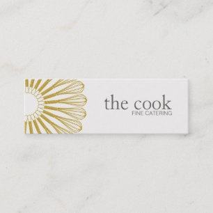 Carte De Visite Mini Personnel Chef Logo Restauration Whisk Cater