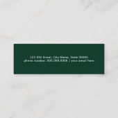 Carte De Visite Mini Personnel Minimal Basic Simple Professionnel Vert (Dos)