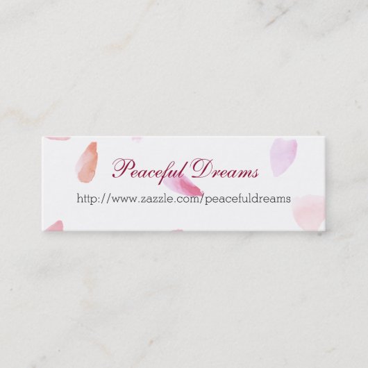 Carte De Visite Mini Pétales Roses romantiques (Devant)