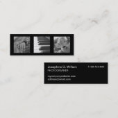 Carte De Visite Mini Petit 3 photo ou logo noir moderne chic (Devant / Derrière)