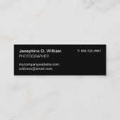 Carte De Visite Mini Petit 3 photo ou logo noir moderne chic (Dos)