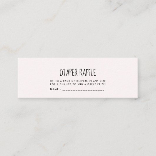 Carte De Visite Mini Petit Baby shower d'éléphant rose pâle tombole (Devant)