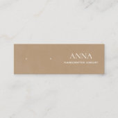 Carte De Visite Mini Petit Écran En Cuir Beige Tan (Devant)