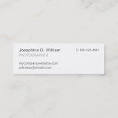 Carte De Visite Mini Petit extra 3 photo ou logo blanc gris moderne chi (Dos)