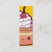 Carte De Visite Mini Petit gâteau de vanille de cerise (Dos)