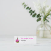 Carte De Visite Mini Petit gâteau rose et vert (Debout devant)